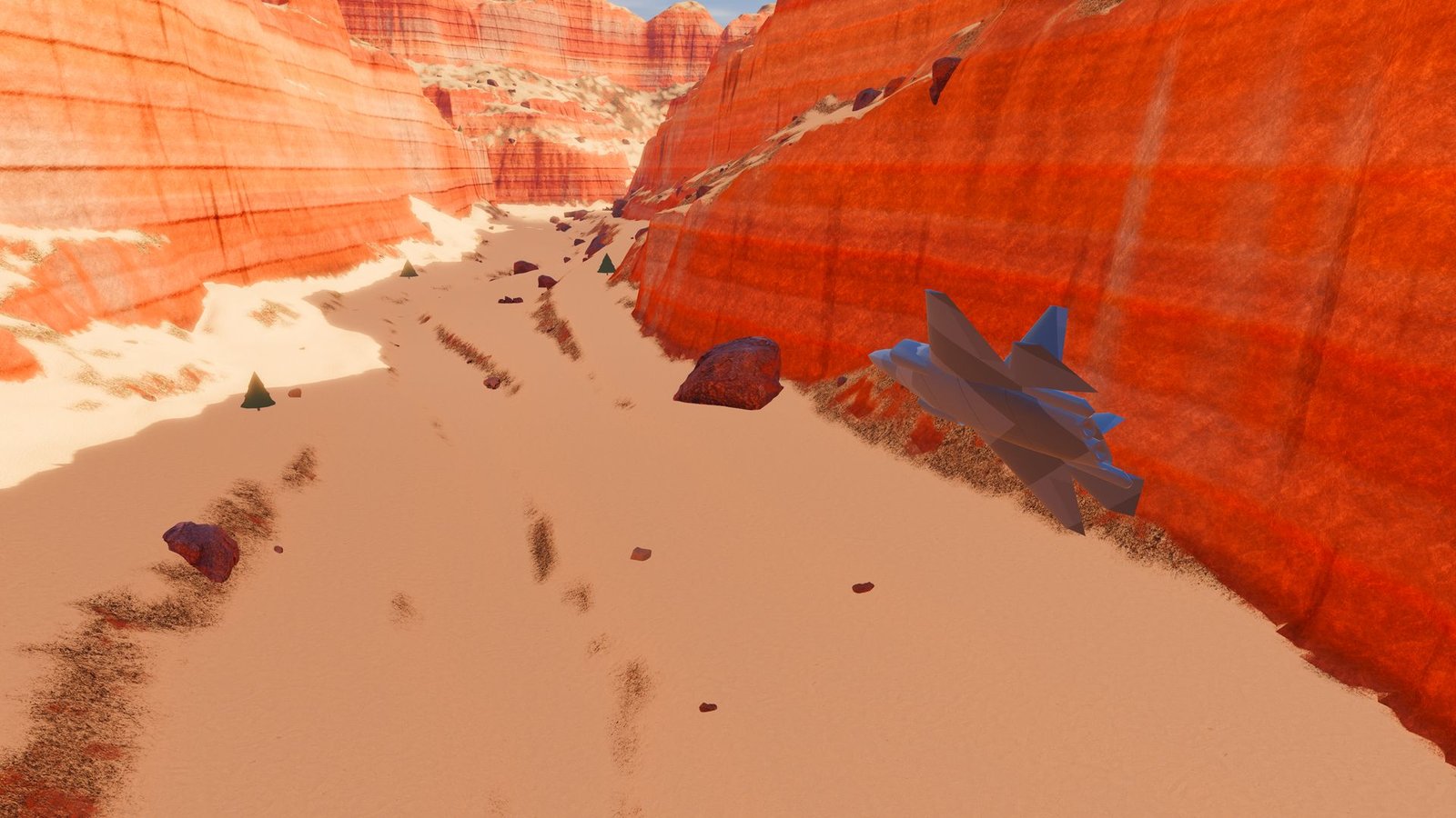 Un jet au ras des falaises d’un canyon