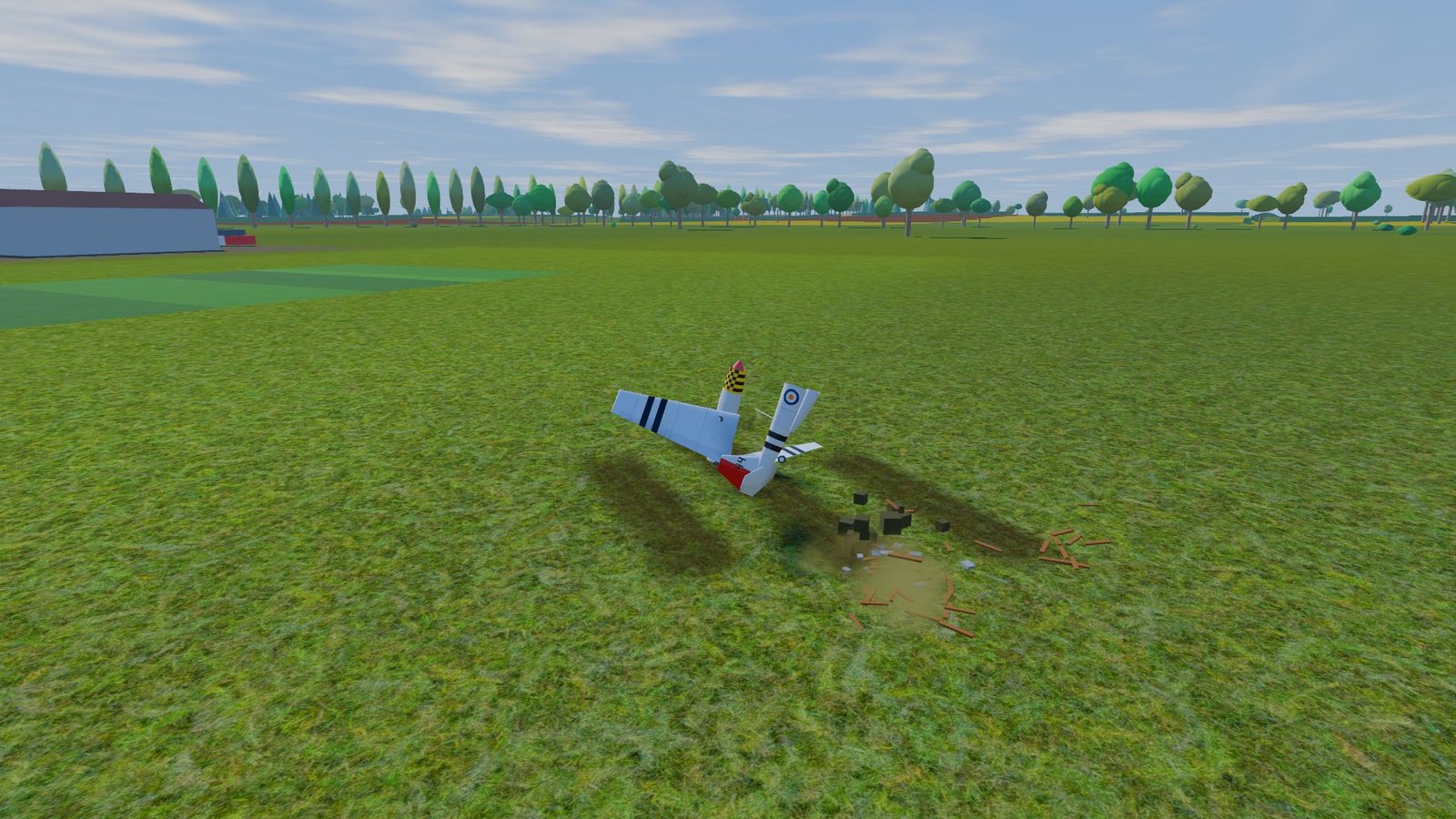 Les débris d’un avion après un crash